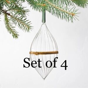 Target Hearth & Hand w/ Magnolia Glass & Brass Fillable Fluted Tear Ornament